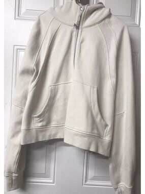 NWOT Lululemon Off White Scuba Hoodie Oversized Half Zip Women's Size XL/XXL